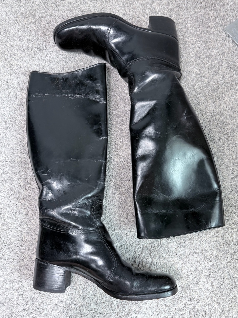 Vintage Black Leather Riding Boots Women’s Size 10